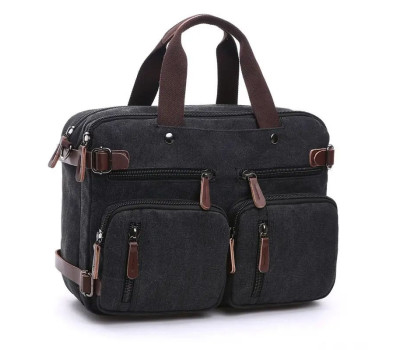 Сумка трансформер із канвас, темно-сіра John McDee JD2015A велика