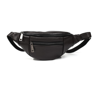 Кожаная бананка на два отделения с передним карманом TARWA GC-8040-3md коричневая