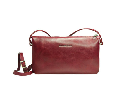 Женский клатч с ремешком через плече, вишня Grande Pelle 70566101