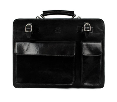 Шкіряний портфель - The Prophet - чорний Time Resistance 5204101