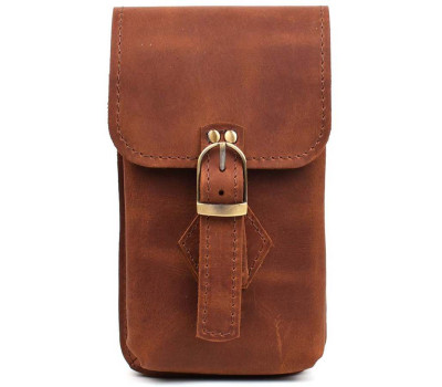 Шкіряна сумка чохол на пояс коньячна TARWA RB-2094-3md