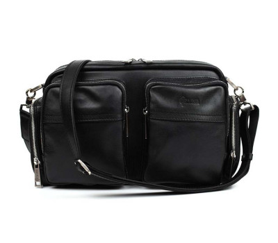 Сумка чоловіча через плече чорна шкіра наппа GA-3941-4lx TARWA