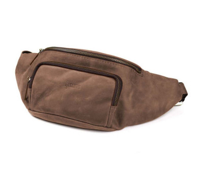 Стильна сумка на пояс бренду TARWA RC-3079-3md у коричневому crazy horse