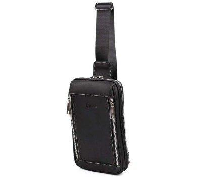 Чоловічі сумки бізнес слінг, діловий стиль TARWA RA-1536-4lx чорна crazy horse