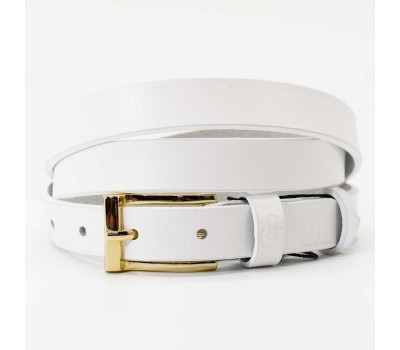 Ремень женский тонкий Grande Pelle 20270040033 в белом цвете