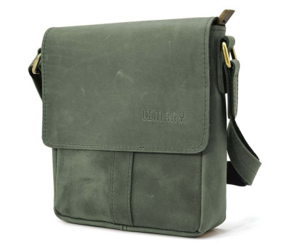 Невелика чоловіча сумка через плече шкіряна Limary lim-354RE зелена