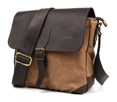 Сумка-меседжер через плече чоловіча, парусина та шкіра RCc-1309-4lx TARWA