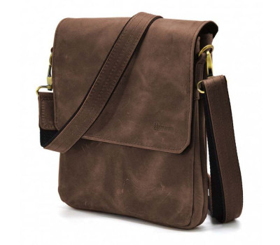 Чоловіча сумка через плече RC-0022-4lx TARWA на 2 відділення шкіра коричнева
