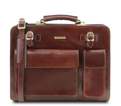 Чоловічий шкіряний портфель 2 відділення Tuscany Leather Venezia TL141268