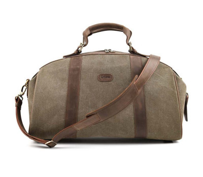 Кожаная спортивная дорожная сумка TARWA RCh-9552-4lx канвас и кожа