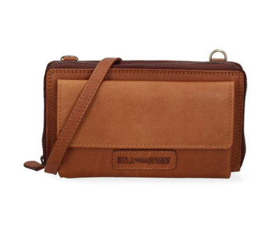 Шкіряний клатч, через плече Hill Burry HB19153B коньячний