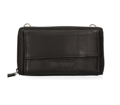 Шкіряний клатч, через плече Hill Burry HB19153A чорний