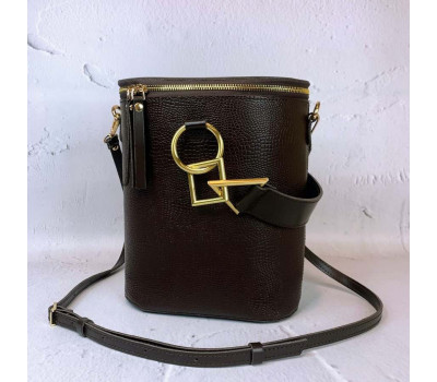 Сумка жіноча "Болеро" "натуральна шкіра, шоколадна з тисненням рептилія