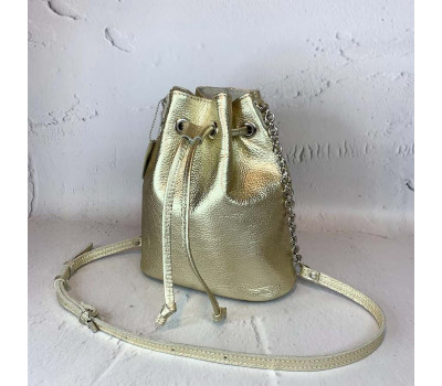 Сумка жіноча "Бель" натуральна шкіра, золото флотар