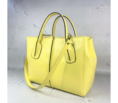 Сумка жіноча "ФОРТА" натуральна шкіра, жовта матова