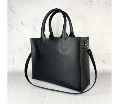 Сумка жіноча "СОЛО" натуральна шкіра, чорна "Портофіно"