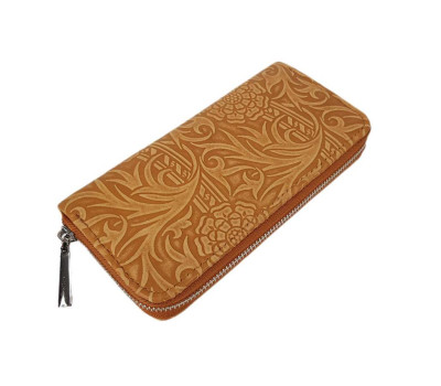 Портмоне  "Флора" натуральна шкіра, колір бежевий