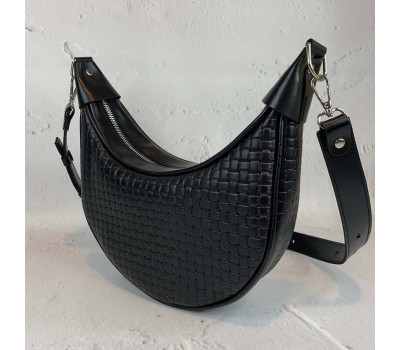 Сумка жіноча "Селена" натуральна шкіра , чорна венетто