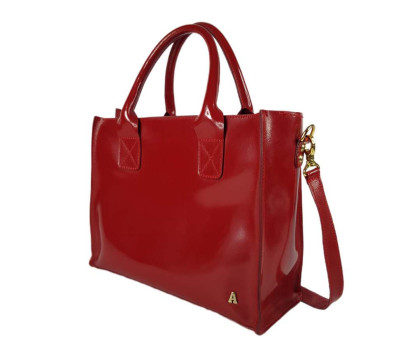 Сумка женская "НОВА" натуральная кожа, красная глянец