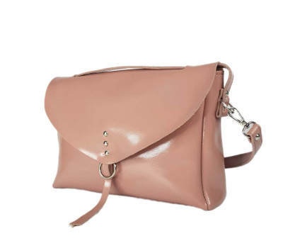 Сумка женская "Дороти" натуральная кожа, розовая глянцевая