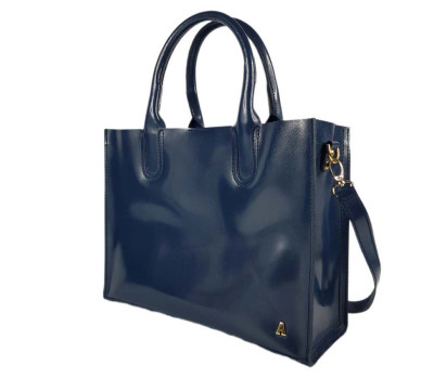 Сумка женская "СОЛО" натуральная кожа, синяя