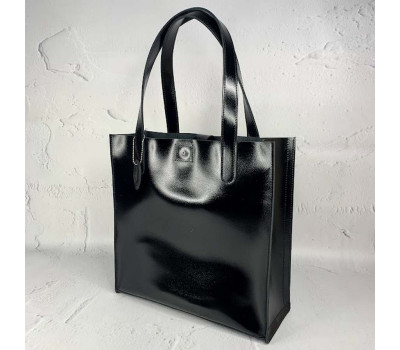 Сумка-пакет жіноча "Анет" натуральна шкіра, чорний