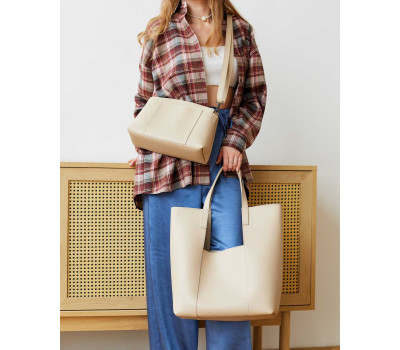 Жіноча сумка «Трейс» 2в1  бежева WeLassie