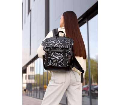 Жіночий рюкзак принт Sambag Aura чорний