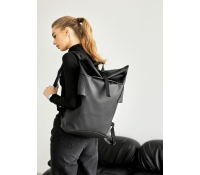 Жіночий рюкзак ролл Sambag  RollTop KZN чорний