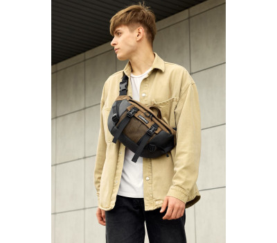 Велика чоловіча поясна сумка бананка для планшета Sambag DynamicDart хакі