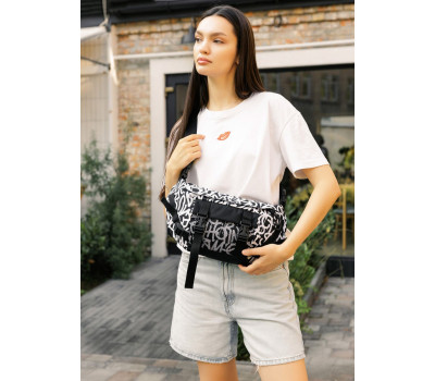 Велика жіноча поясна сумка бананка Sambag DynamicDart принт "Graphity"
