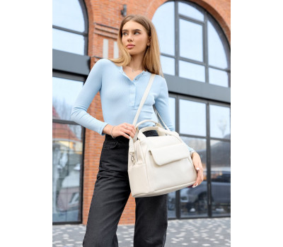 Жіноча спортивна сумка Sambag Vogue PRM молочна