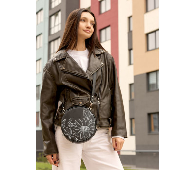 Жіноча кругла сумка Sambag Bale MZN  квітковий принт