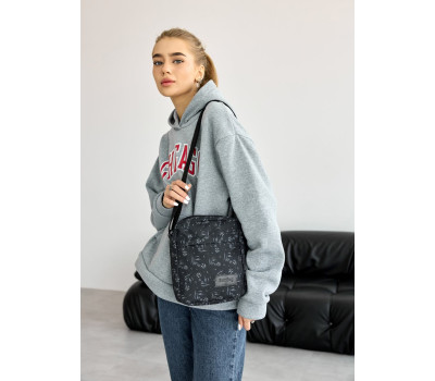 Жіноча сумка через плече месенджер Sambag Makros ЧОРНИЙ ПРИНТ
