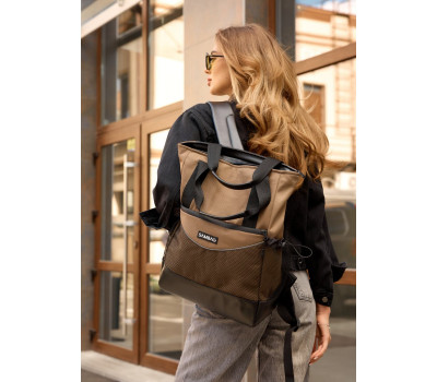 Жіноча сумка-рюкзак Sambag Shopper хакі