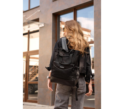 Жіноча сумка-рюкзак Sambag Shopper чорний оксфорд
