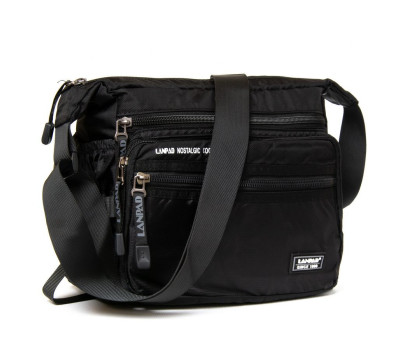 Сумка Чоловіча на плече нейлон Lanpad 8645 black почтальон