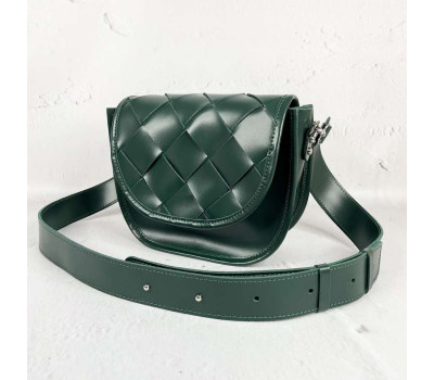 Сумка жіноча "Енігма" натуральна шкіра, зелена матова