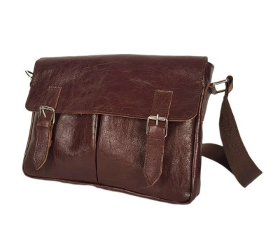 Сумка чоловіча "Бостон" натуральна шкіра коричнева