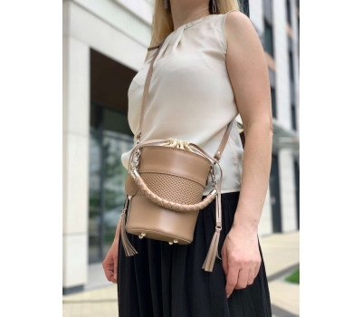 Сумка жіноча "Моніка" натуральна шкіра, латте матова