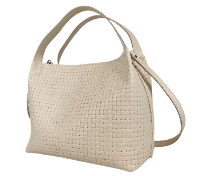 Сумка жіноча "Жаклін-плюс" натуральна шкіра, слонова кістка тиснення винето