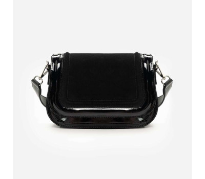 822 сумка чорна лак замш Lucherino