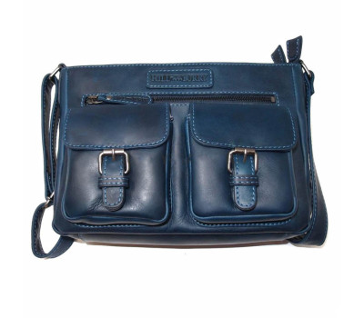 Кожаная сумка через плечо унисекс Hill Burry HB15037K синяя