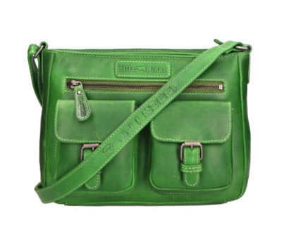 Шкіряна сумка через плече унісекс Hill Burry HB15037E зелена
