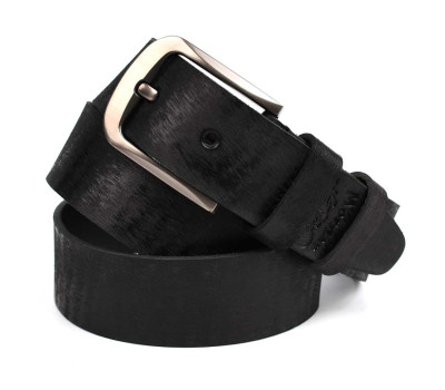 Ремінь чорний цілісний тертий LIMARY SK10-01A-satin