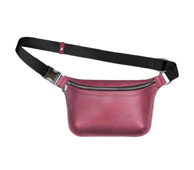 Шкіряна сумка напоясна Grande Pelle 743661 бордова