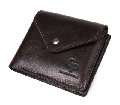 Чоловічий шкіряний портмоне коричневий Grande Pelle 545620