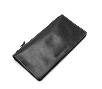 Гаманець клатч чоловічий шкіряний Grande Pelle чорний на блискавці 520610