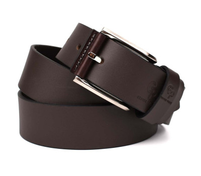 Шкіряний ремінь коричневий 40 мм Grande Pelle 413013701