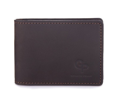 Затискач-портмоне Grande Pelle 107120 коричневий крейзі хорс